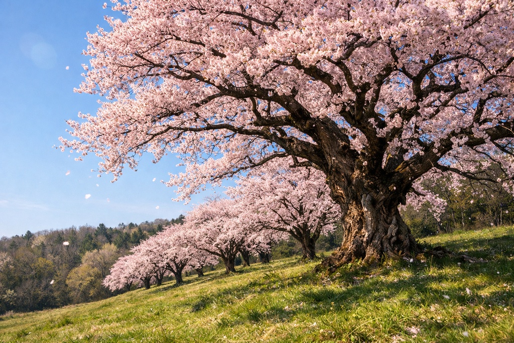 桜景色背景イラスト素材集 Vol.4｜1536×1024｜Web・TRPG・動画向け（5枚）
