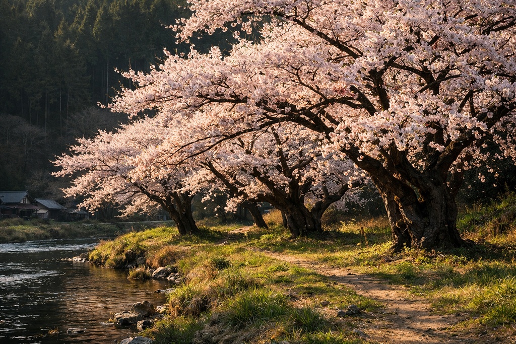桜景色背景イラスト素材集 Vol.4|1536×1024|Web・TRPG・動画向け(5枚)