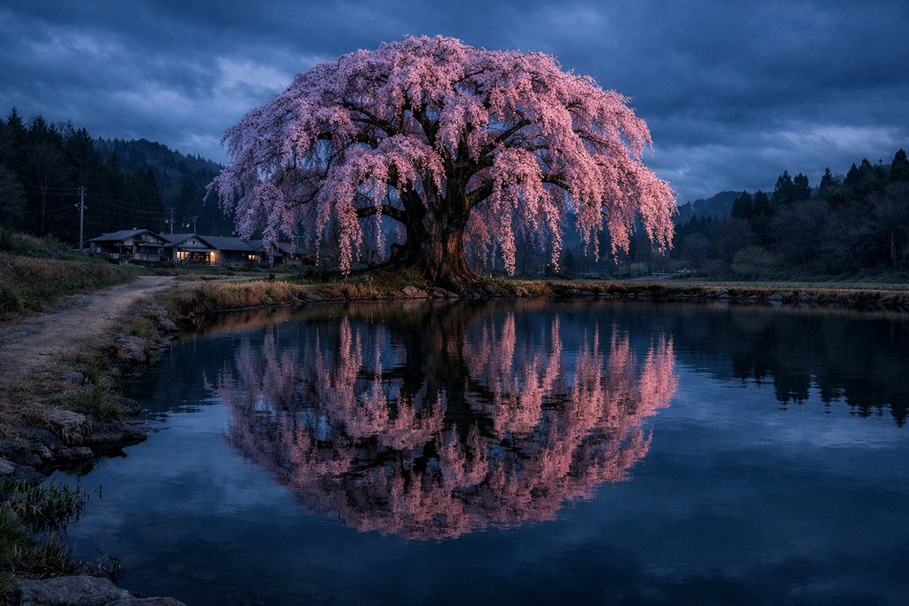 夜桜背景イラスト素材集 Vol.2|1536×1024|Web・TRPG・動画向け(5枚)