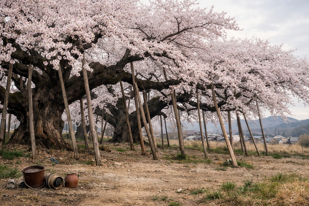桜景色背景イラスト素材集 Vol.6｜1536×1024｜Web・TRPG・動画向け（5枚）