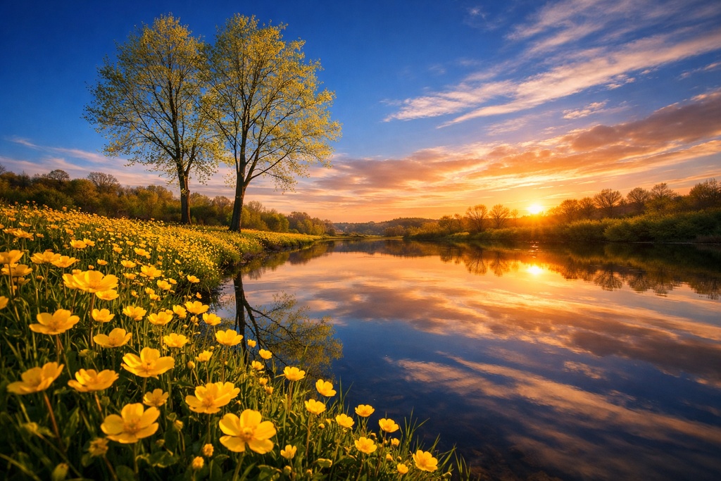 春の自然背景イラスト素材集 Vol.1|1536×1024|Web・TRPG・動画向け(5枚)