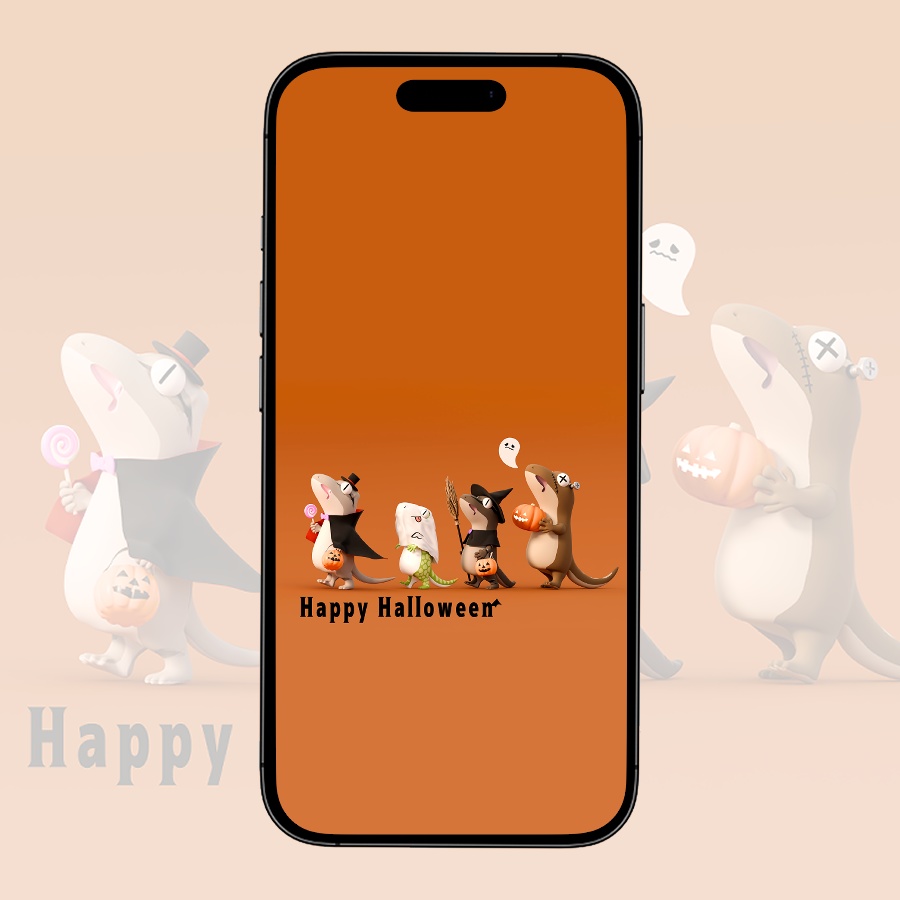ぽけヤモズ（ハロウィン 2025）壁紙