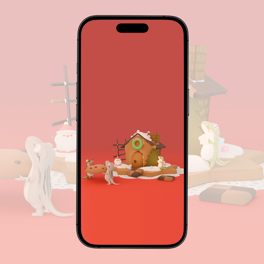 ぽけヤモズ（クリスマス 2025）壁紙