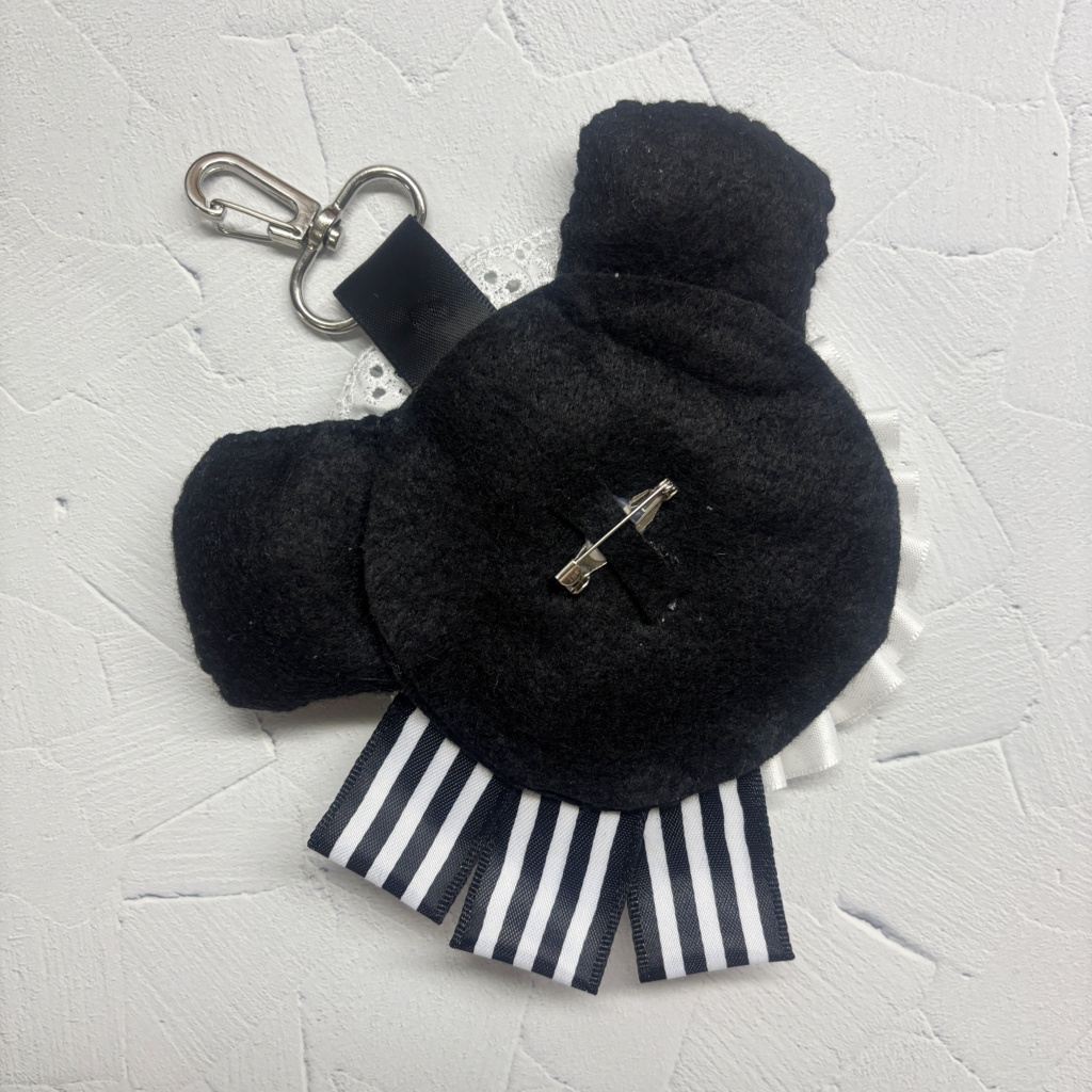 【ロゼット】 白黒 パンダ メイド