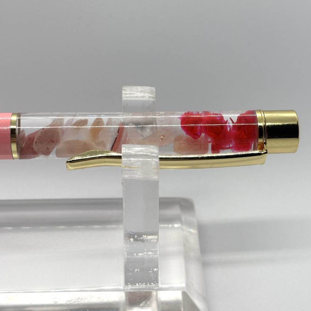 ハーバリウムボールペン 桜 【天然石・ドライフラワー】