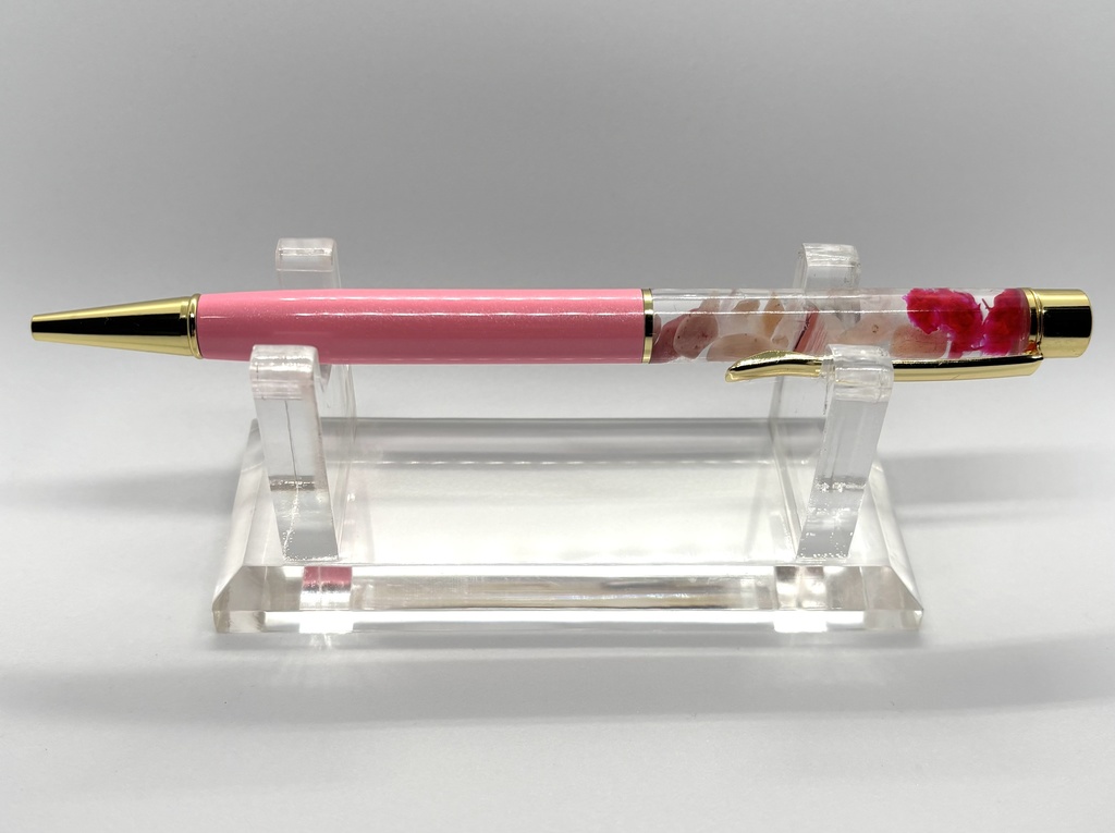 ハーバリウムボールペン　桜　【天然石・ドライフラワー】