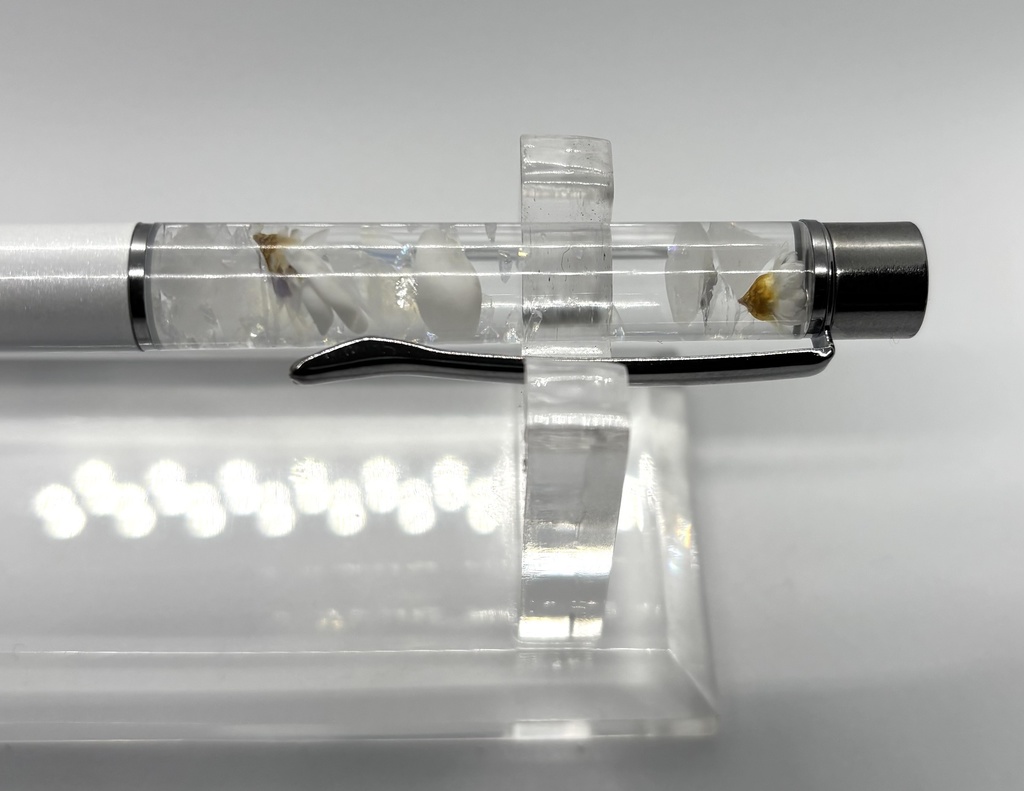 ハーバリウムボールペン 皓 【天然石・ドライフラワー】