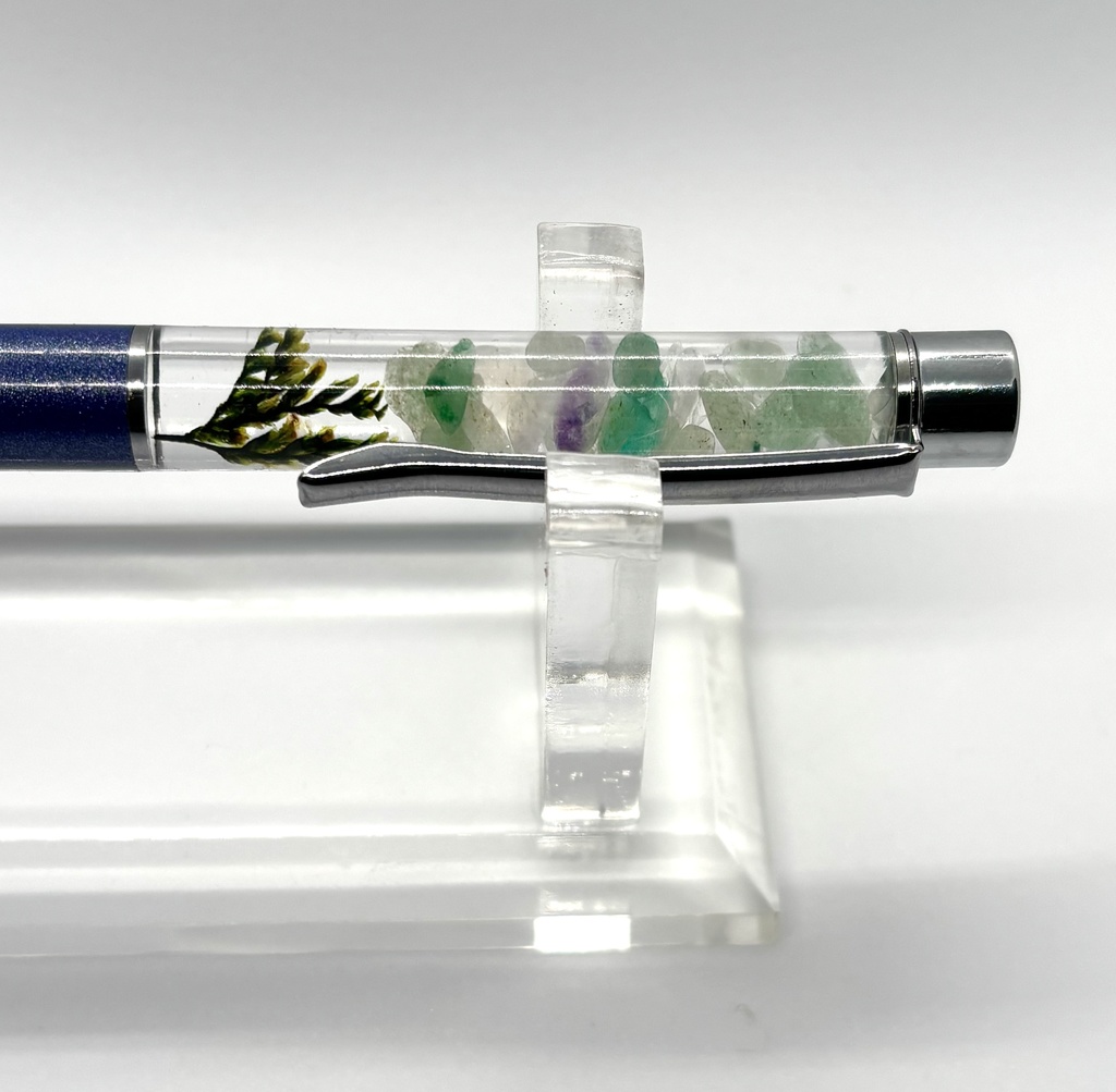ハーバリウムボールペン 湊 【天然石・ドライフラワー】