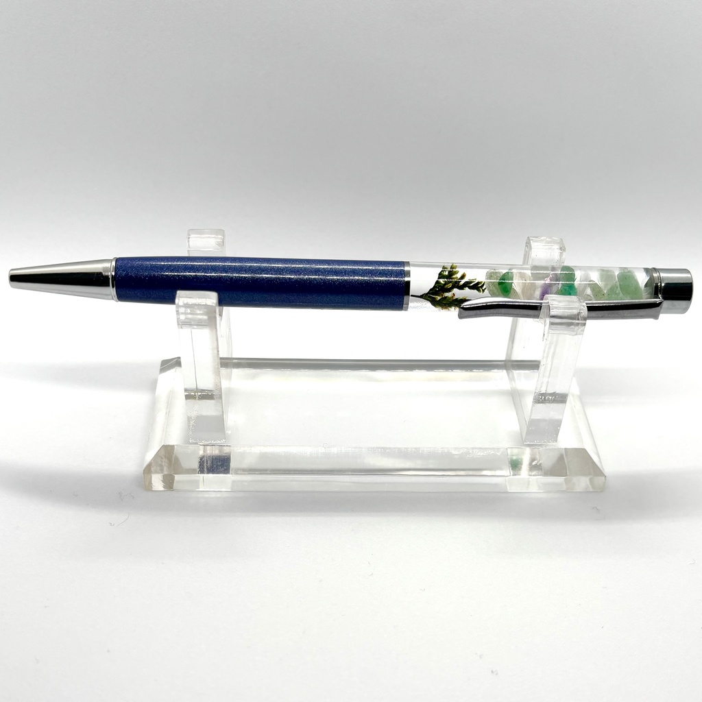 ハーバリウムボールペン　湊　【天然石・ドライフラワー】