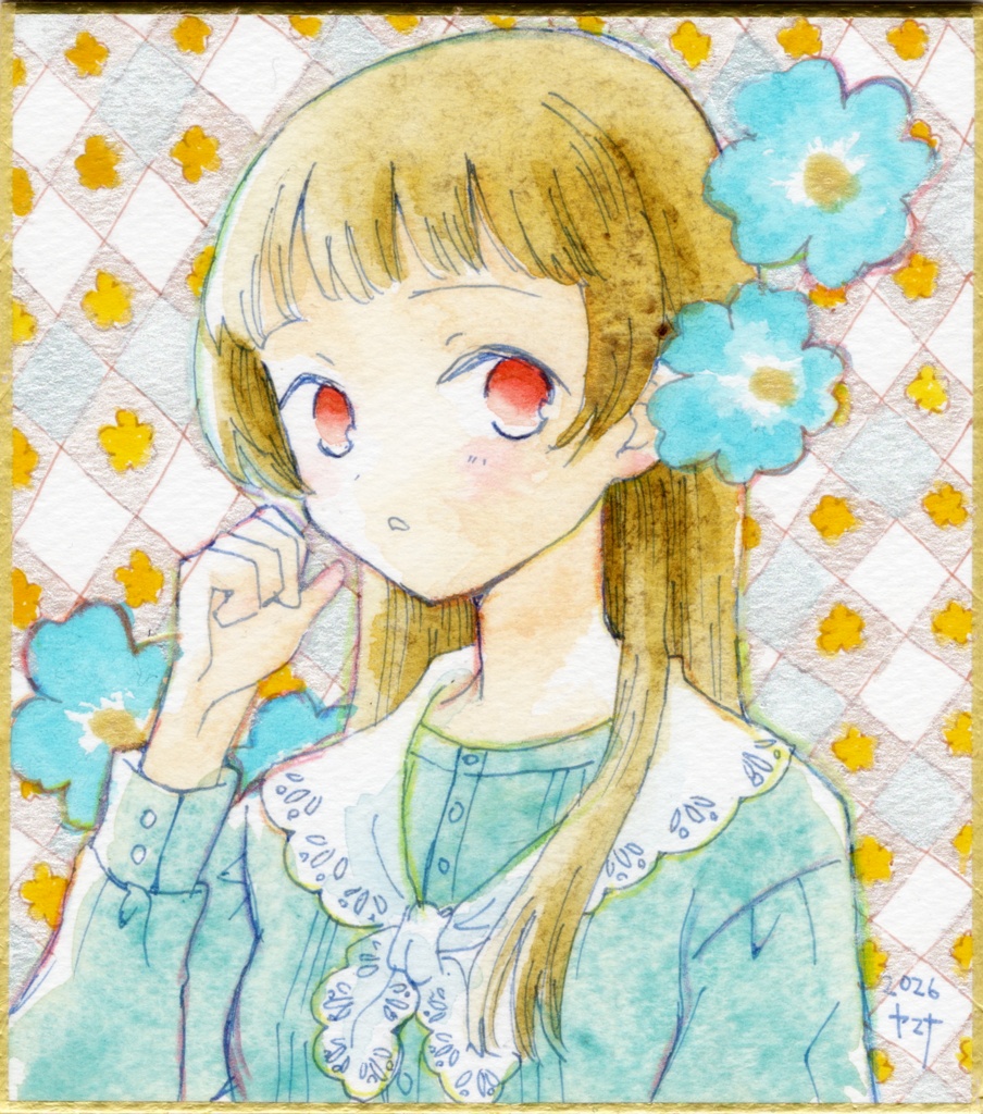 【ミニ色紙】そらいろのはな