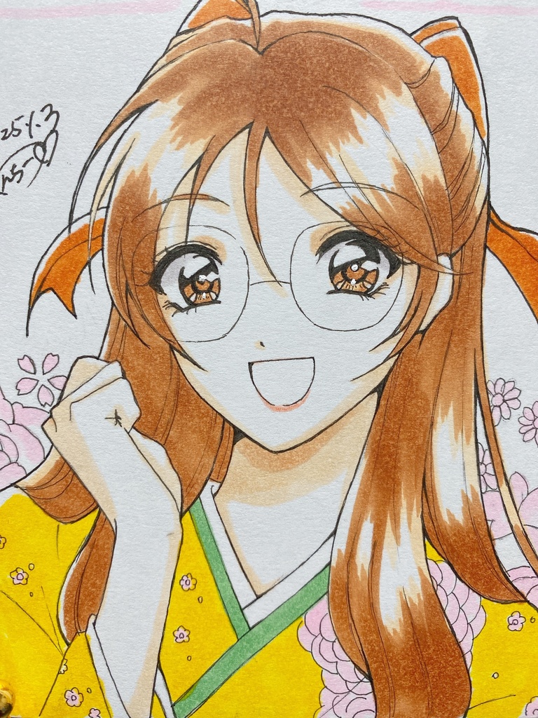 お正月 頼子 色紙(小)