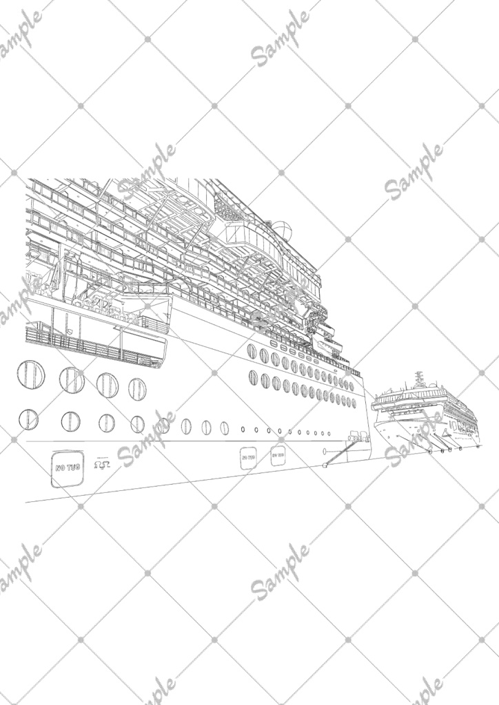 船のトレス線画4点セット
