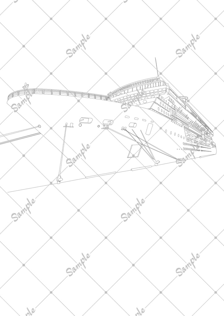 船のトレス線画4点セット