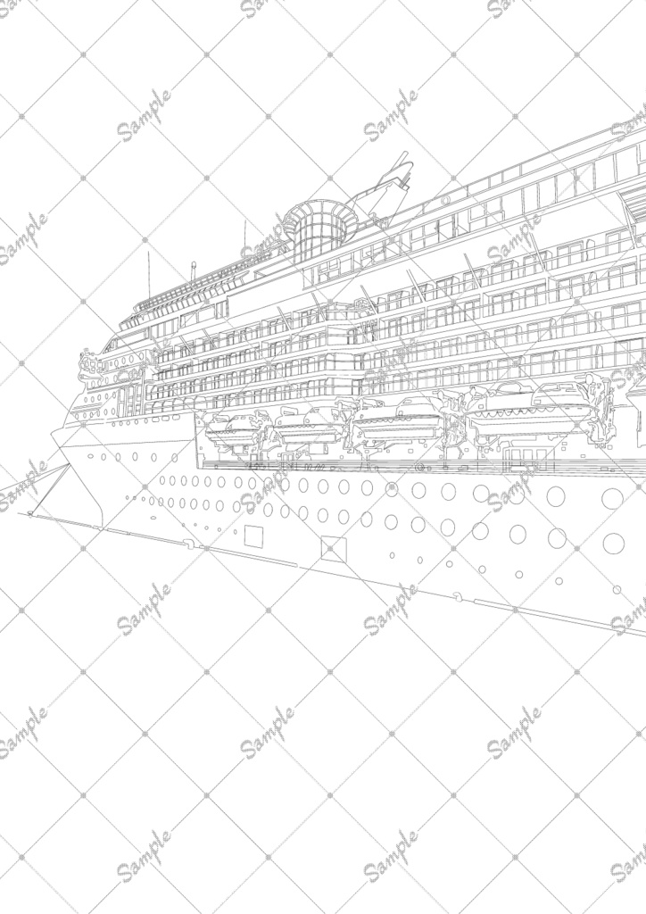 船のトレス線画4点セット