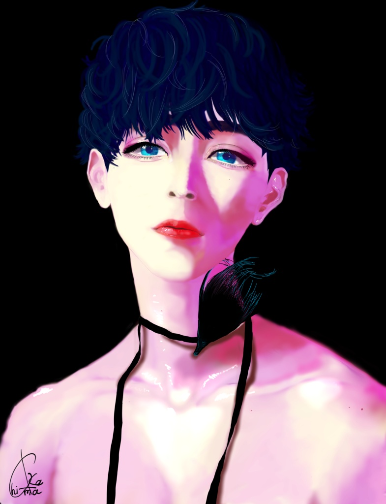 黒髪美男子 オリジナルイラスト