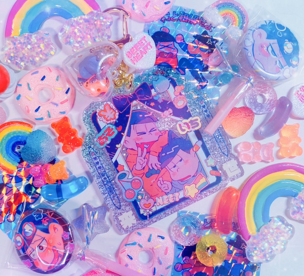 【原画セット】ラメアクリルキーホルダー おそ一/二人遺影