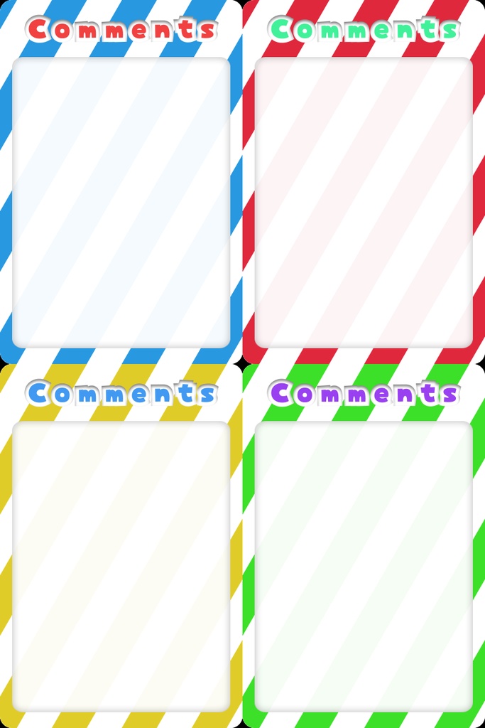 【無料フリー素材】しましまコメント枠【配信素材】