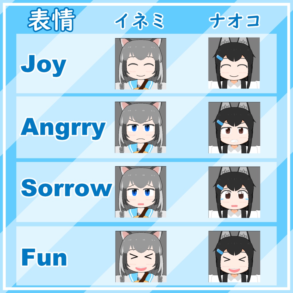 【VRM】オリジナル3Dモデル『ナオコ+イネミ_Clusterセット』_Cluster対応