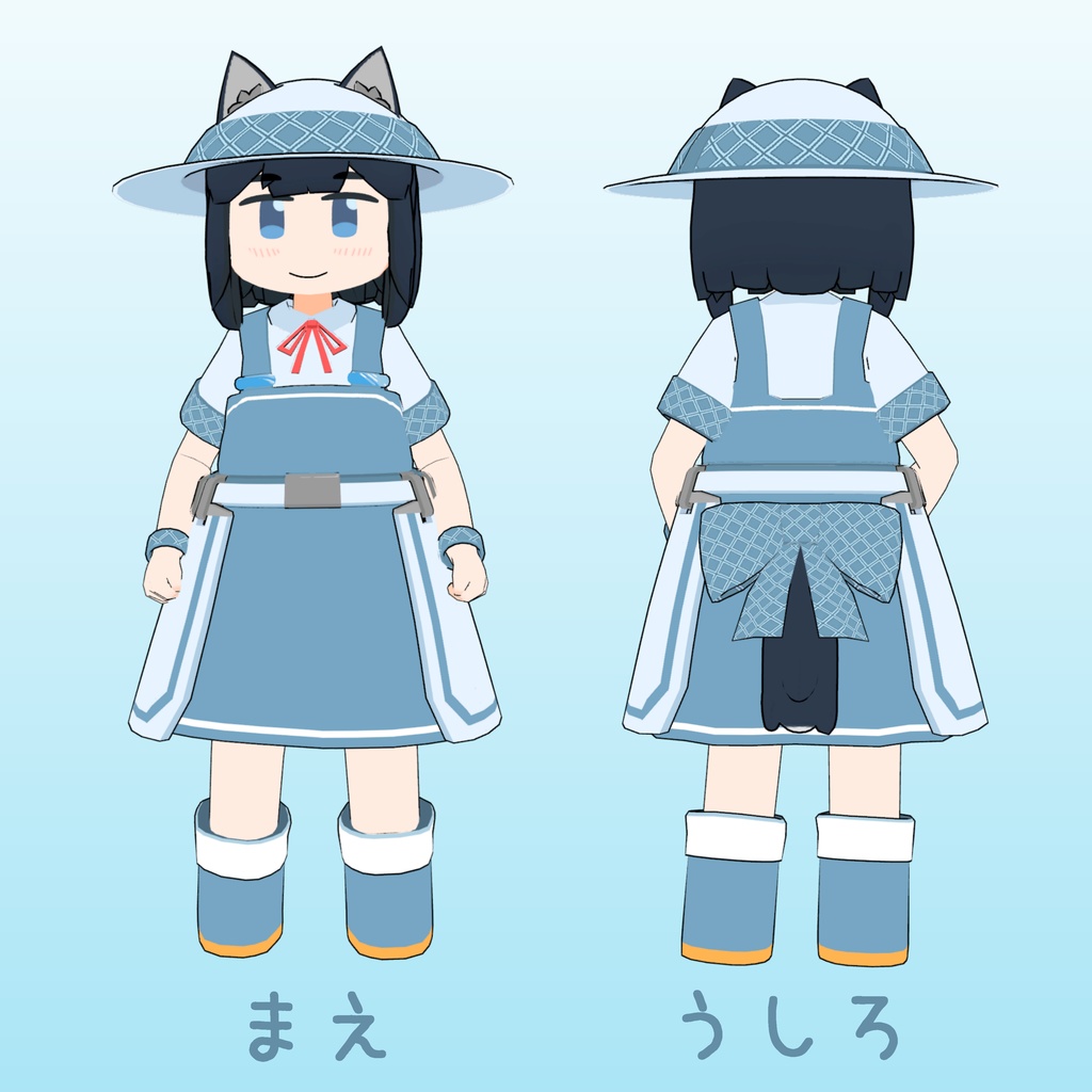 オリジナル3Dモデル『ミヤノギ』ver.2.4(VRChat、Quest対応、着替え衣装付属)