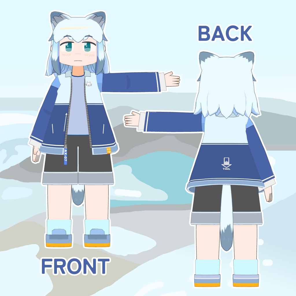 オリジナル3Dモデル『シロザオ』ver.1.6 (VRChat・Quest対応)