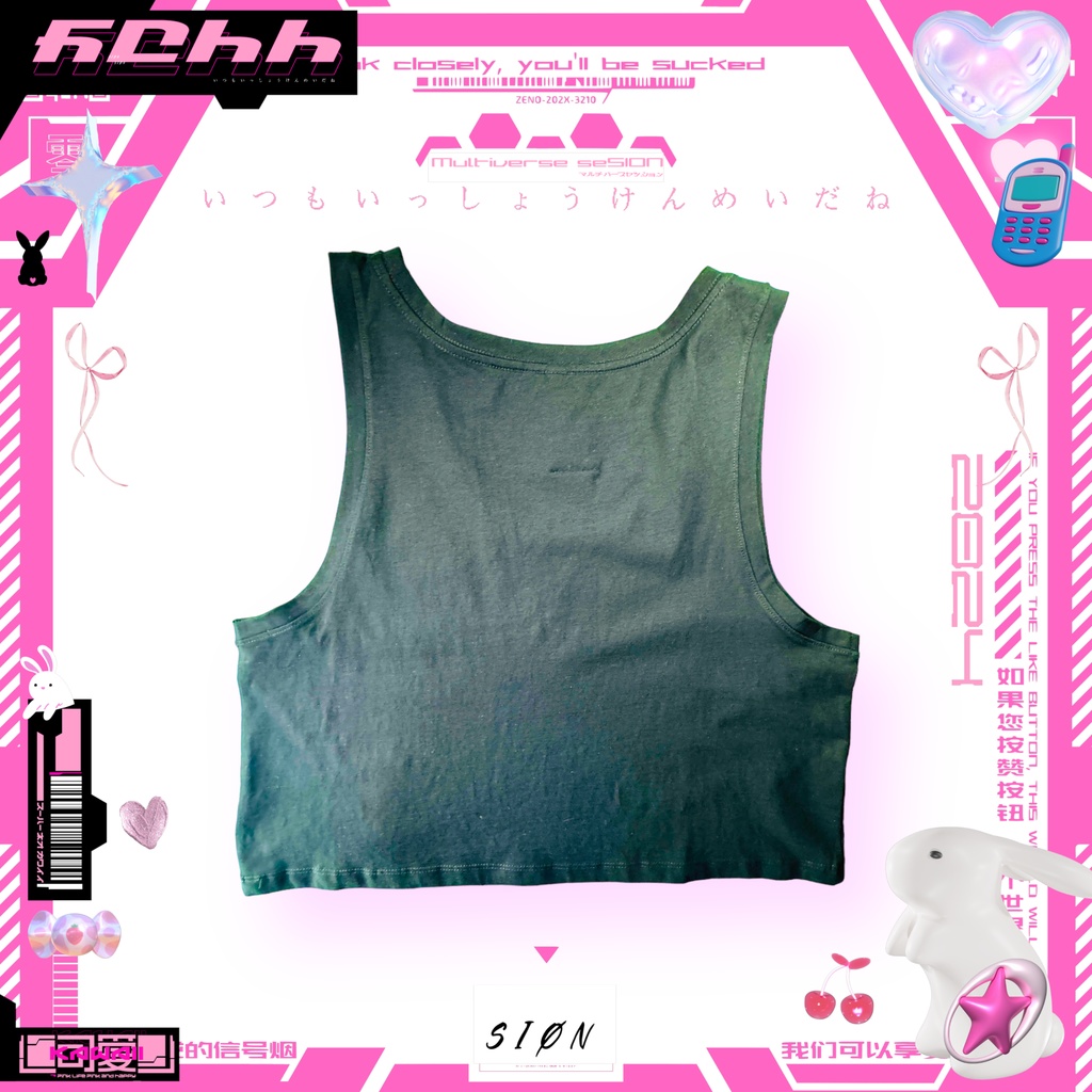 kawaii-クロップドタンクトップ ブラック