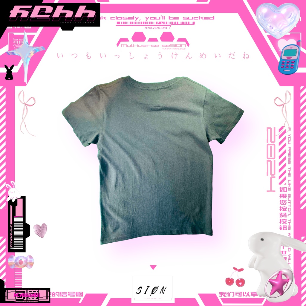 kawaii-ガールズサイズTシャツ ブラック