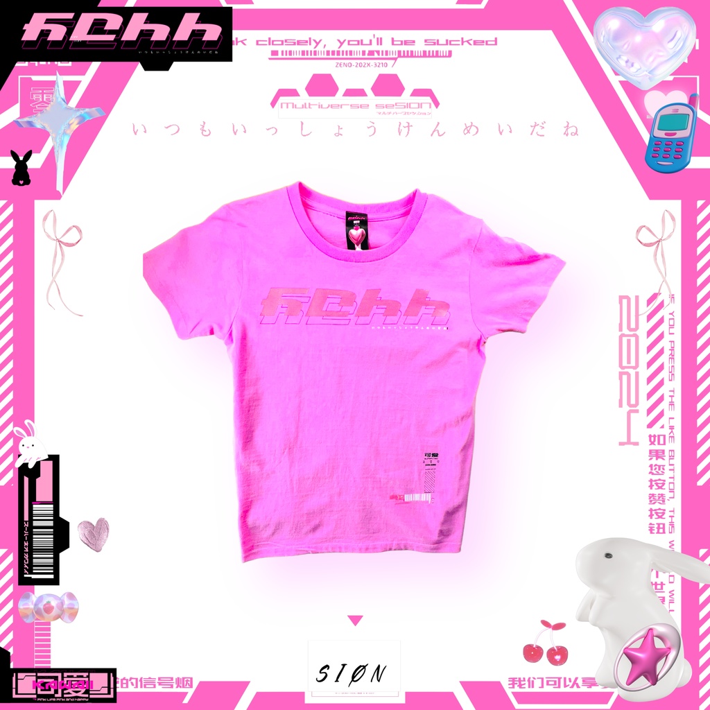 kawaii-ガールズサイズTシャツ ピンク