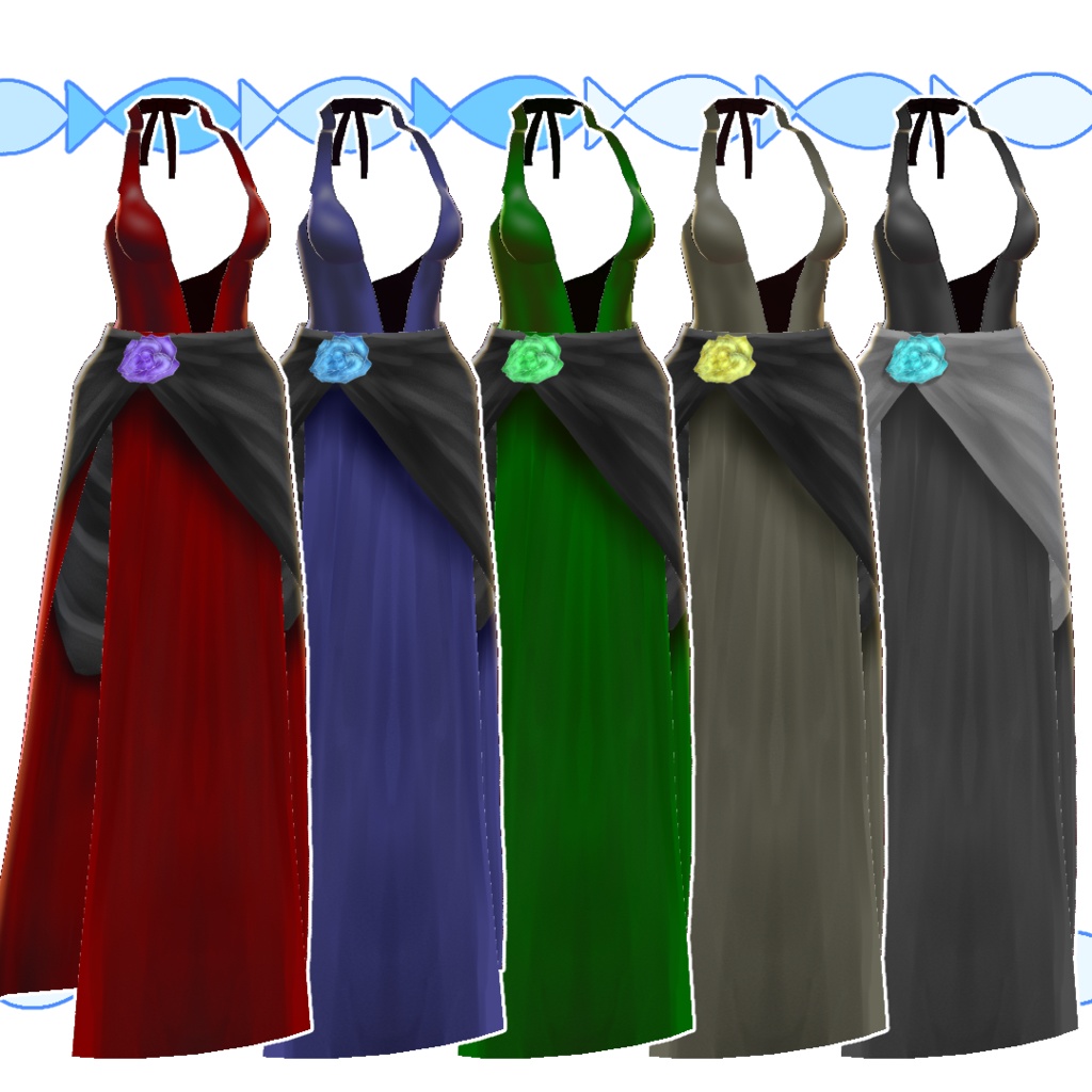 【#VRoid】魅惑のロングスリットドレス