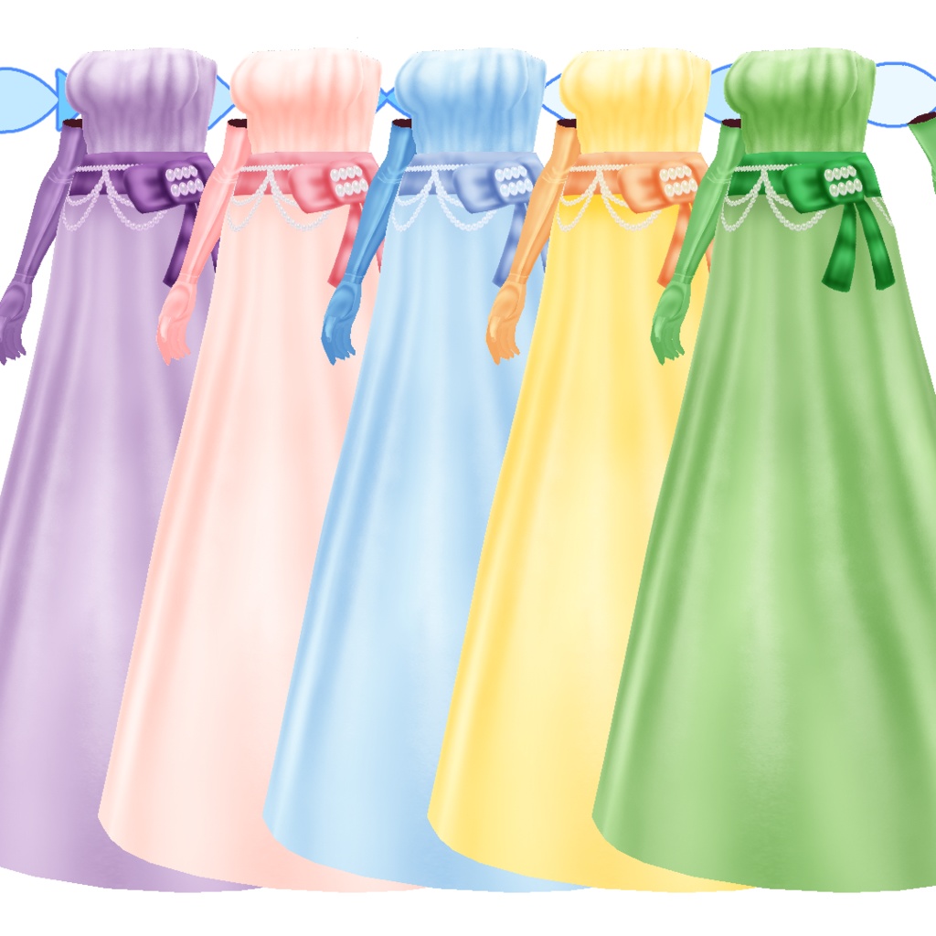 【#VRoid】魅惑のエンパイアドレス(グローブ付)