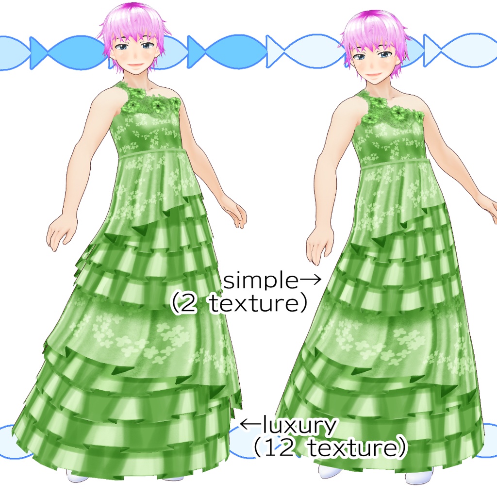 【#VRoid】魅惑のアシンメトリドレス