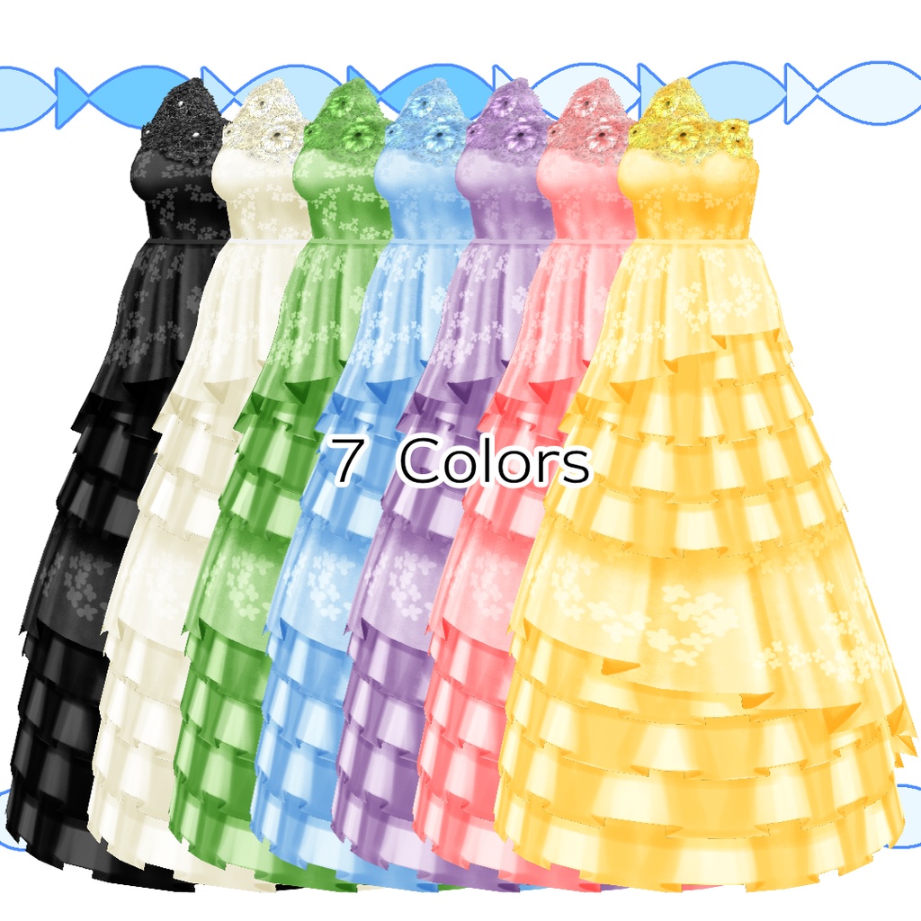 【#VRoid】魅惑のアシンメトリドレス