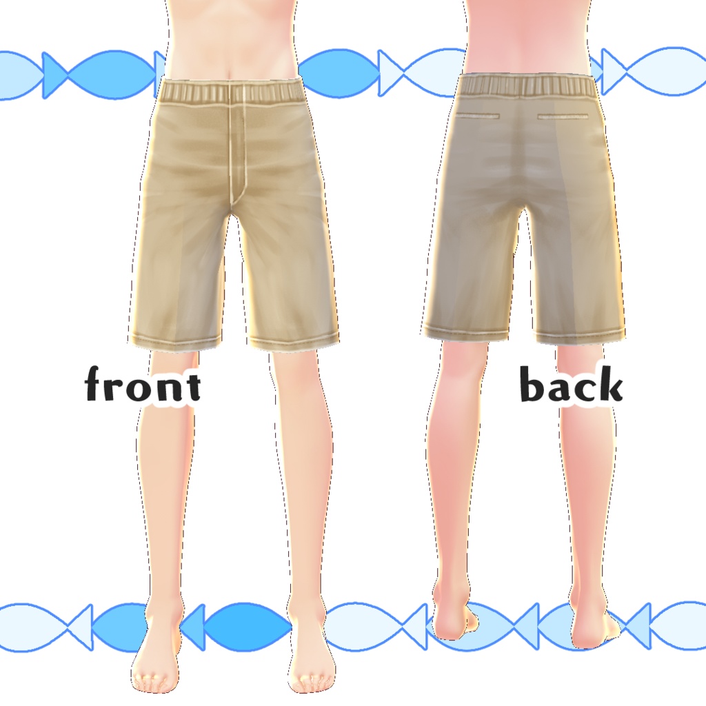 【#VRoid】シンプルなハーフパンツ