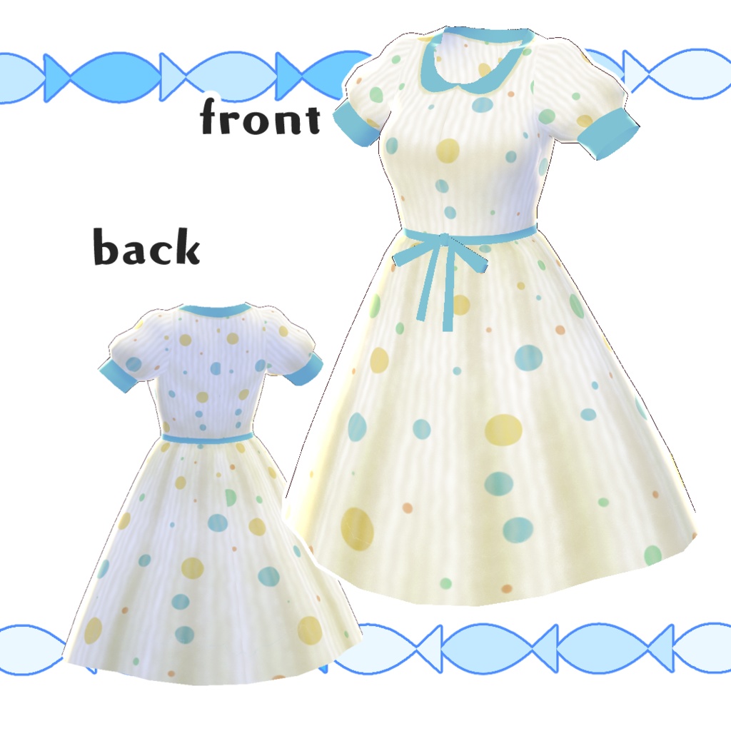 【#VRoid】夏色ポップワンピース