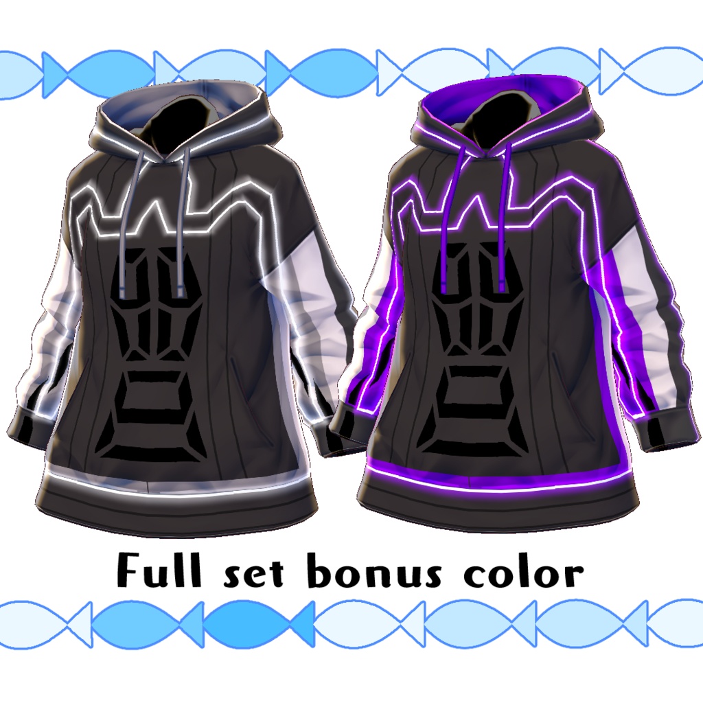 【#VRoid】サイバーなパーカーセット