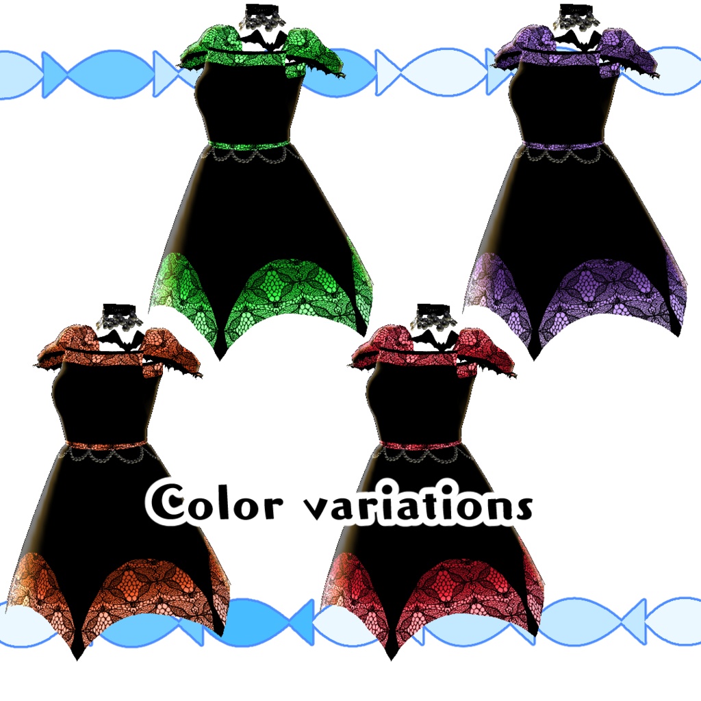 【#VRoid】小悪魔のワンピースコーデセット