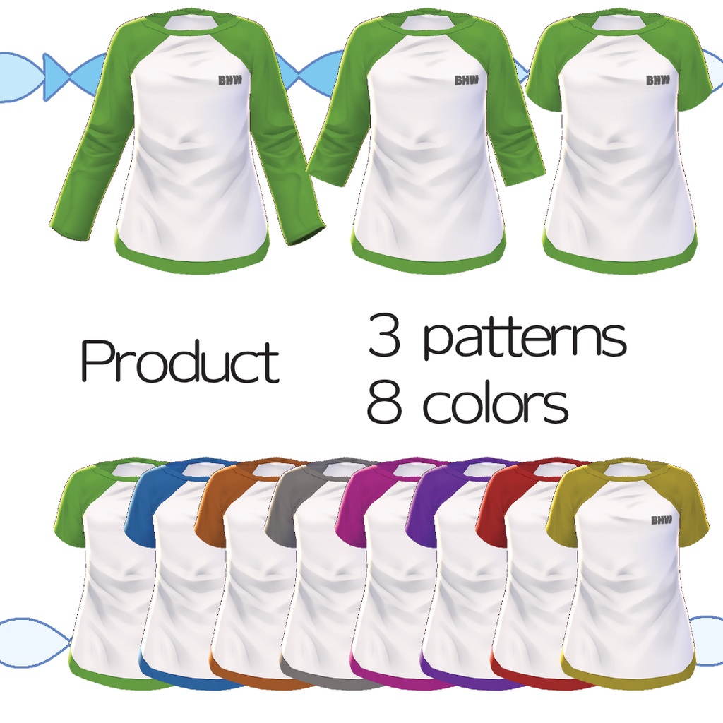 【無料】文字Tシャツ(BHW)【#VRoid】