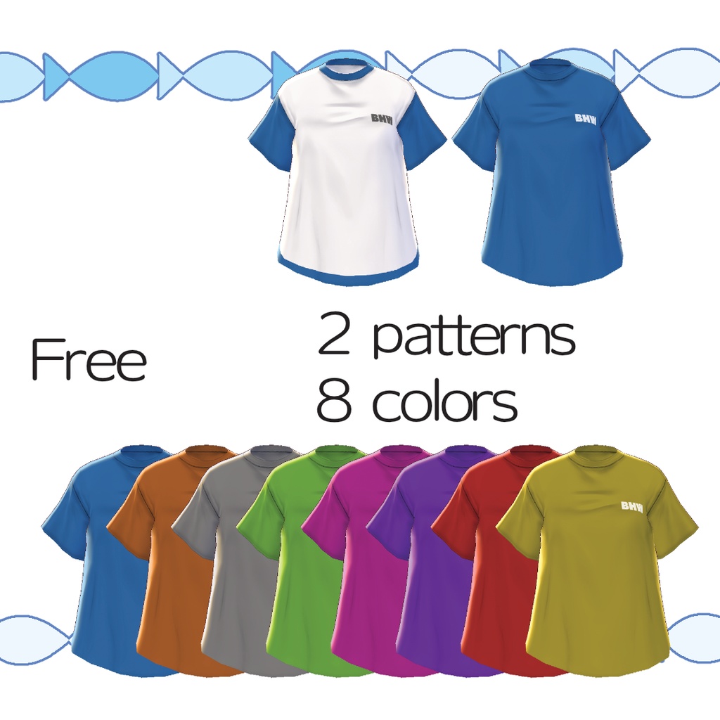 【無料】文字Tシャツ(BHW)【#VRoid】