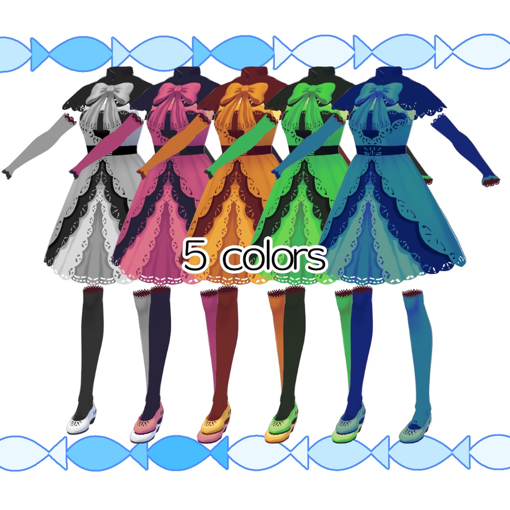 【#VRoid】フリルレイヤードドレス