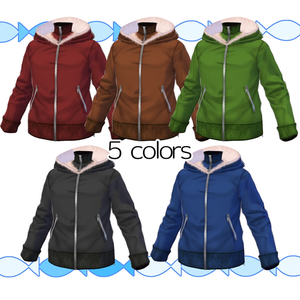 【#VRoid】ワイルドなリブジャケット