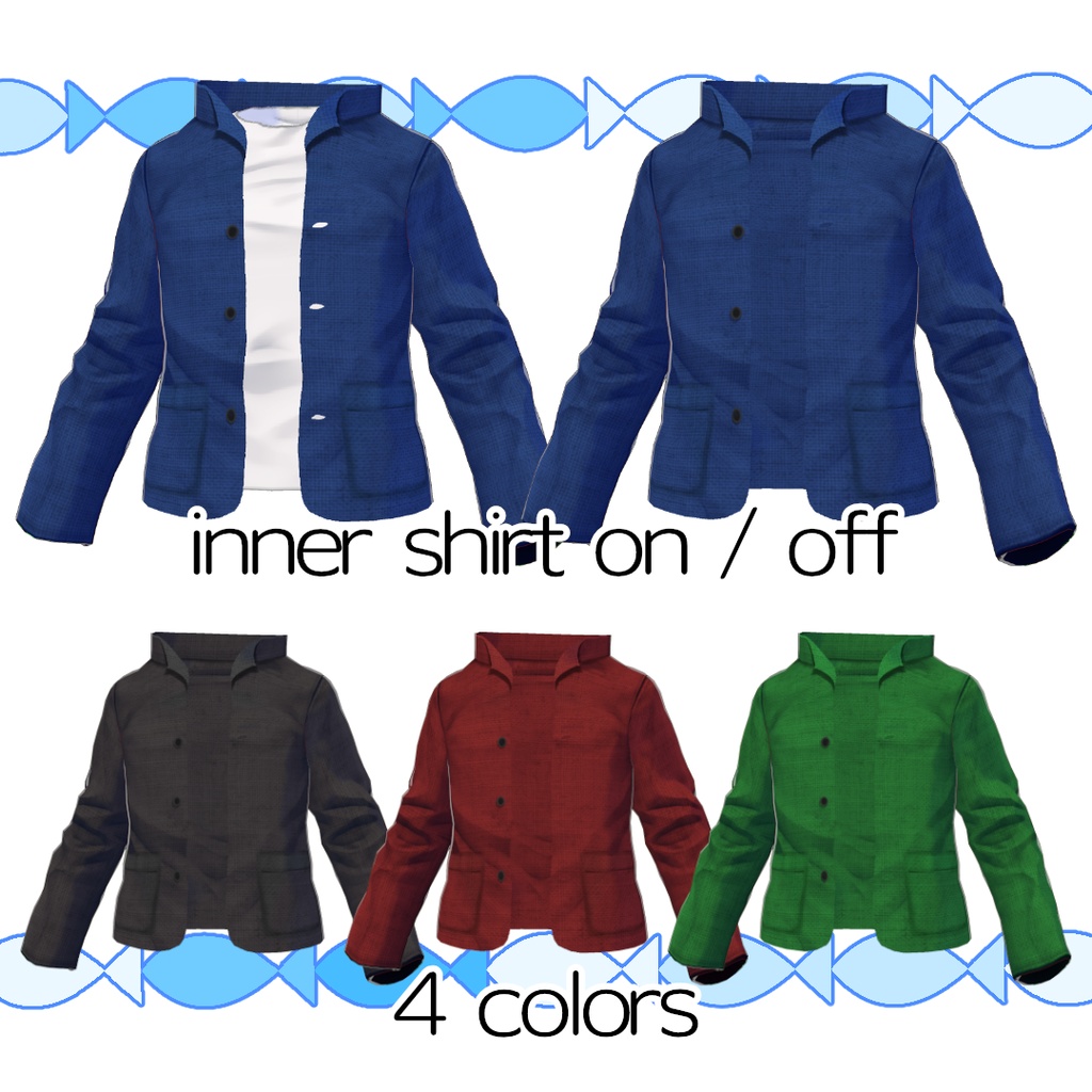 【#VRoid】ワイルドなイタリアンカラージャケット