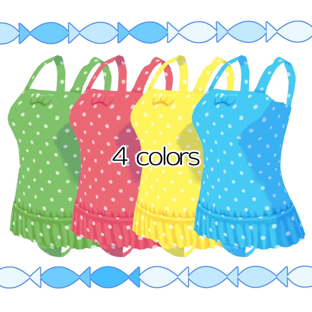 【#VRoid】浜辺の女児水着