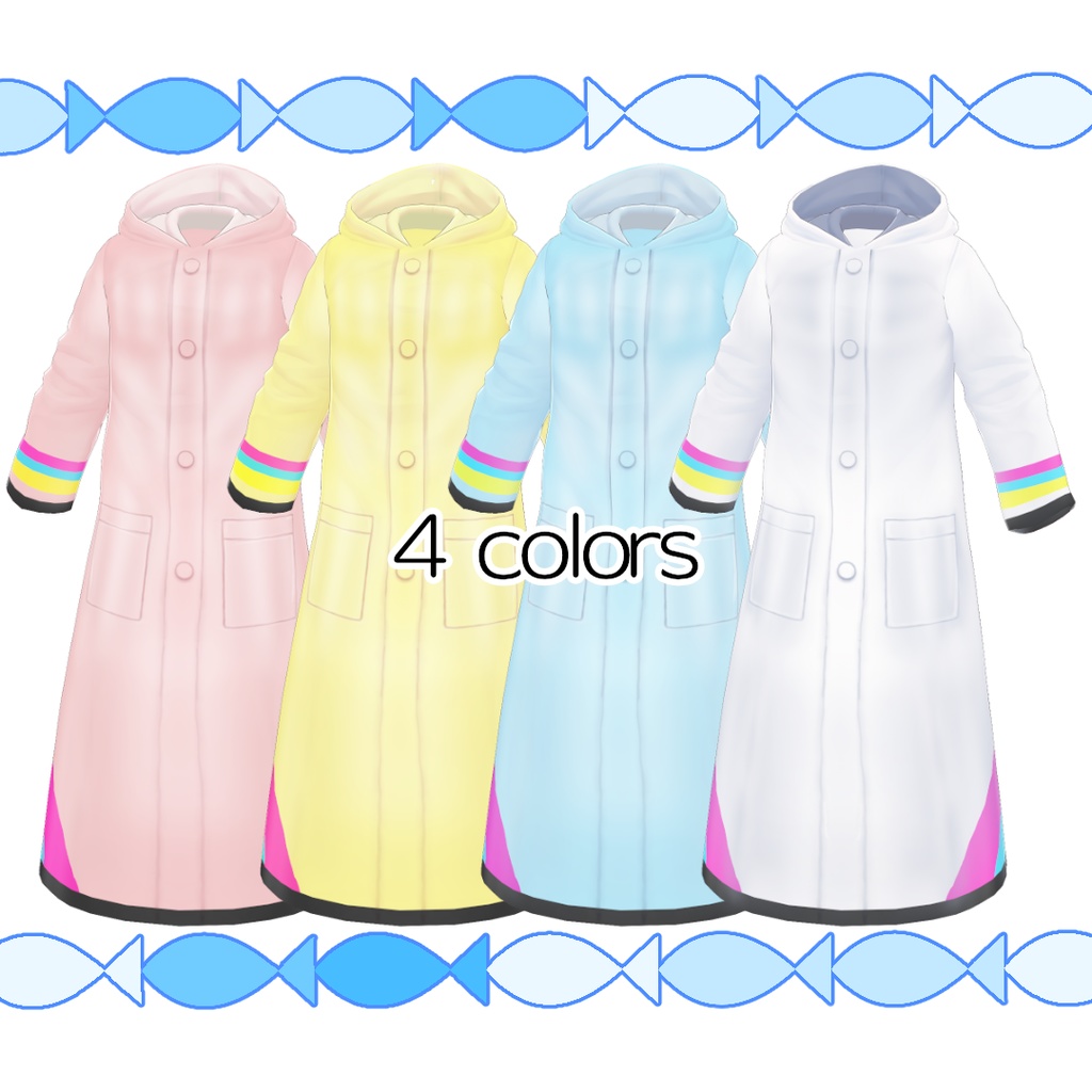 【#VRoid】梅雨のレインコート