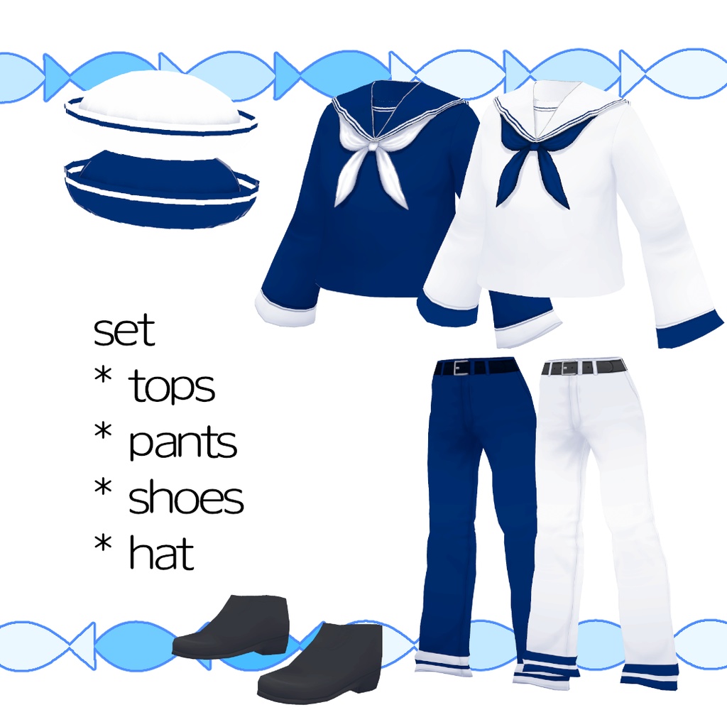 【#VRoid】海辺のセーラー服