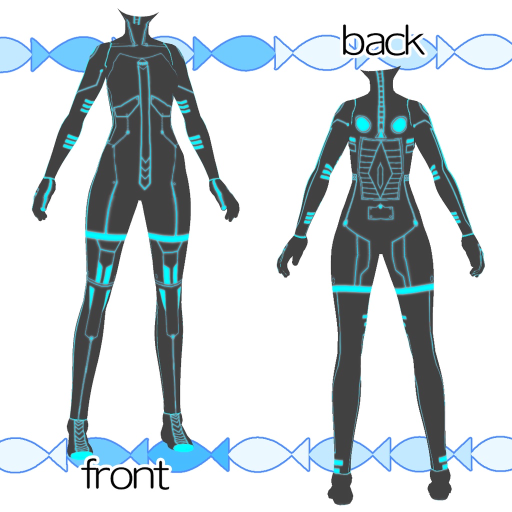 【#VRoid】サイバーな全身スーツ