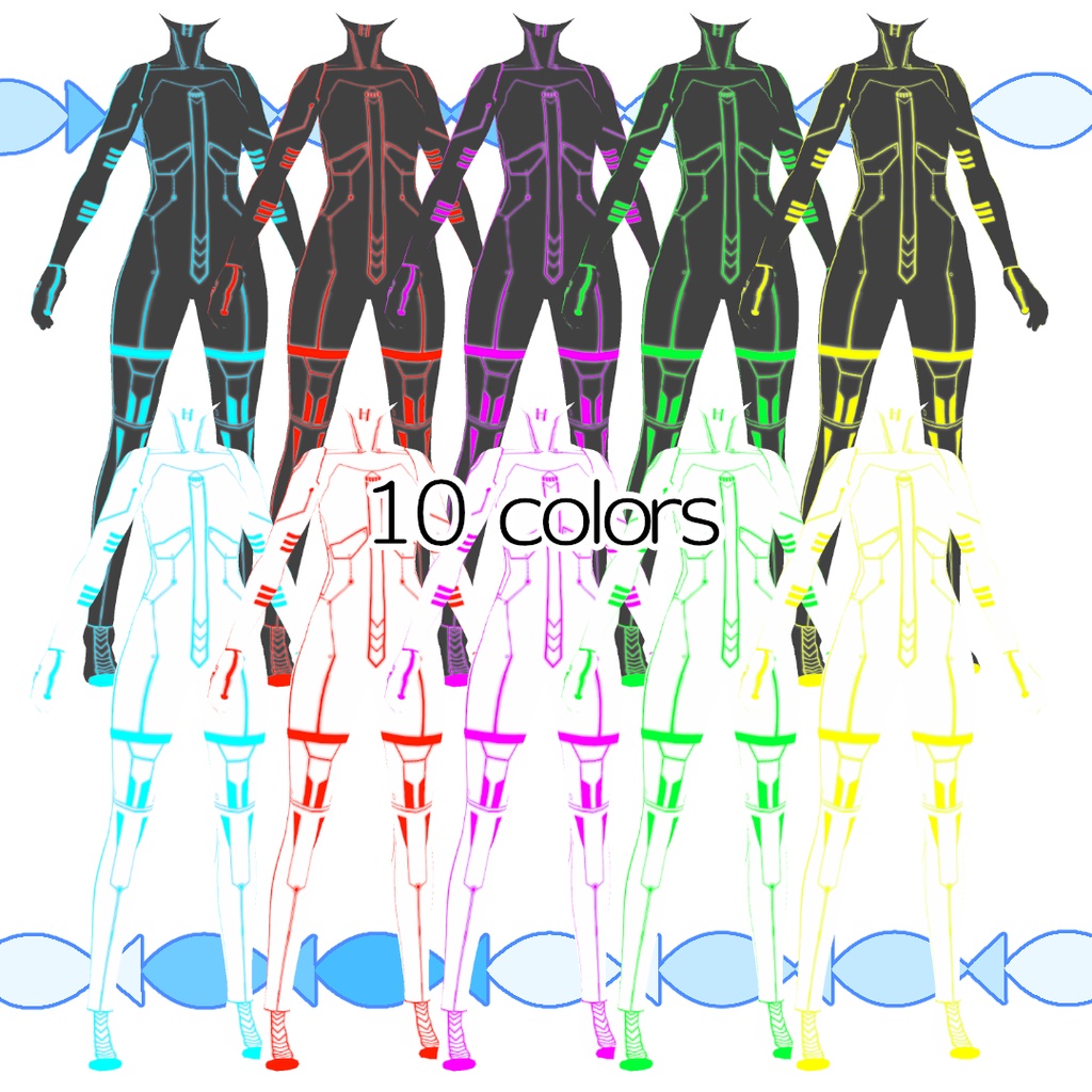 【#VRoid】サイバーな全身スーツ