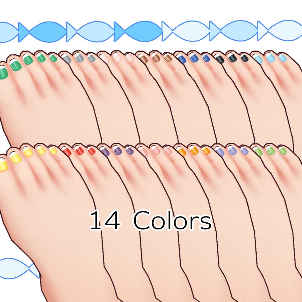 【無料】シンプルなフレンチネイル【#VRoid】