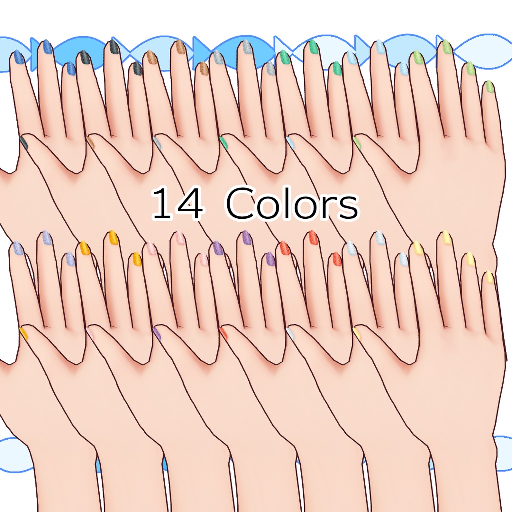 【無料】キラキラマグネットネイル【#VRoid】