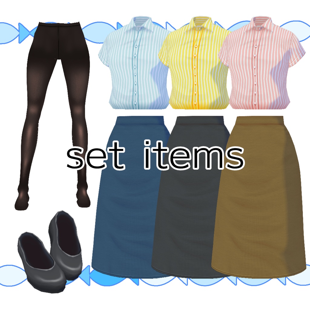 【#VRoid】涼しげなオフィスコーデ