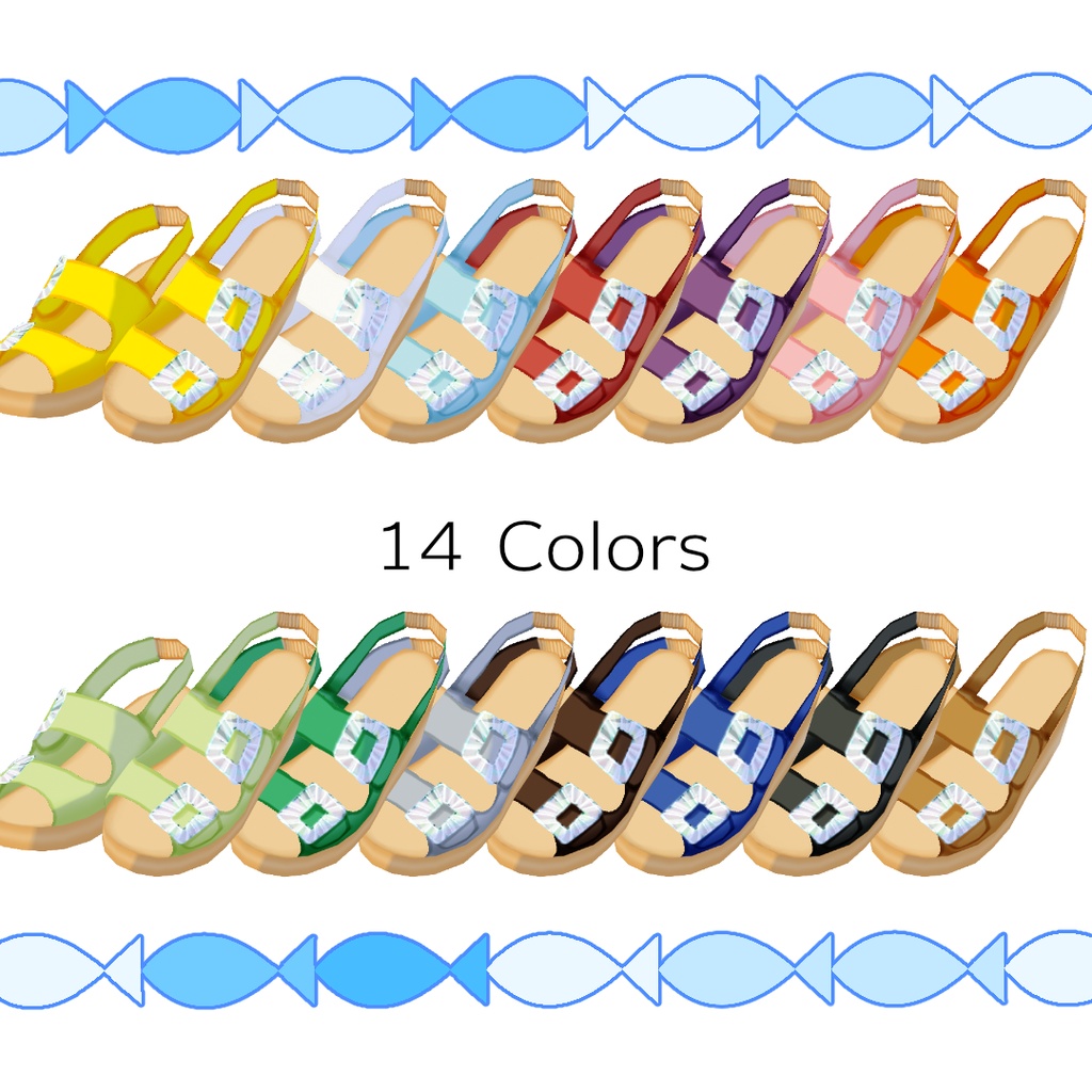 【#VRoid】初秋のビジューサンダル