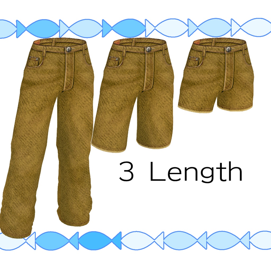 【#VRoid】カラフルデニムパンツ